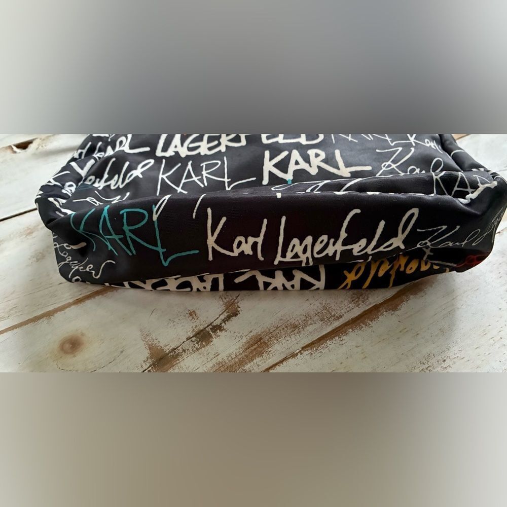 KARL LAGERFIELD PARIS Cara messenger bag black colorful logo streetwear purse - Picture 6 of 8